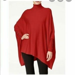 Macy's 'Alfani' NWT Red poncho like sweater Sz XL